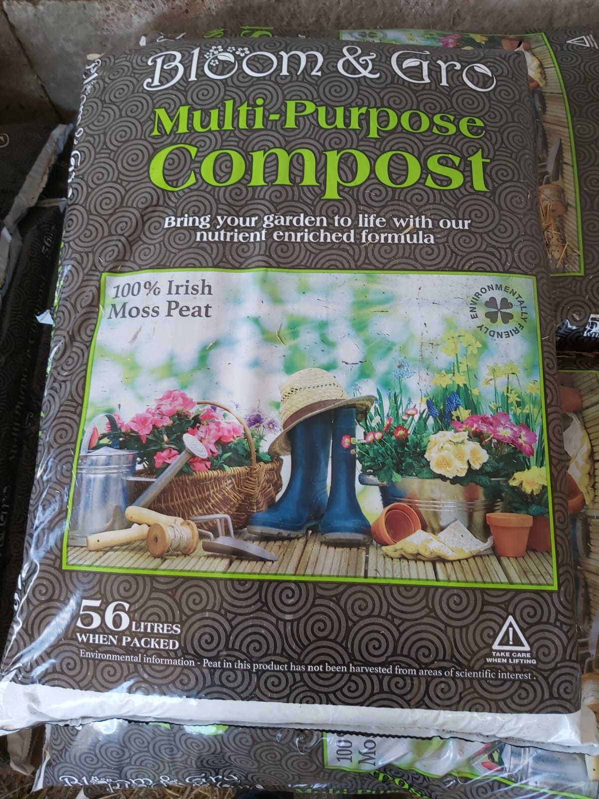 Bloom & Gro compost bags in the farm shop