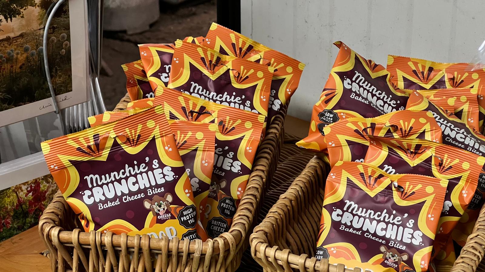 Cheese bites and snack baskets in the farm shop